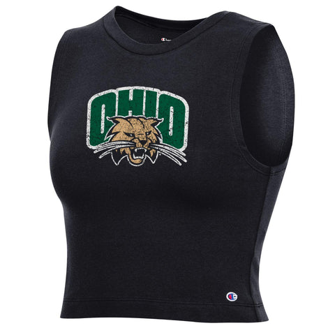 Ohio Bobcats Women's Champion Black Cropped Tank