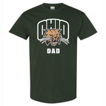 Ohio Bobcats Dad Attack Cat Forest Green T-Shirt