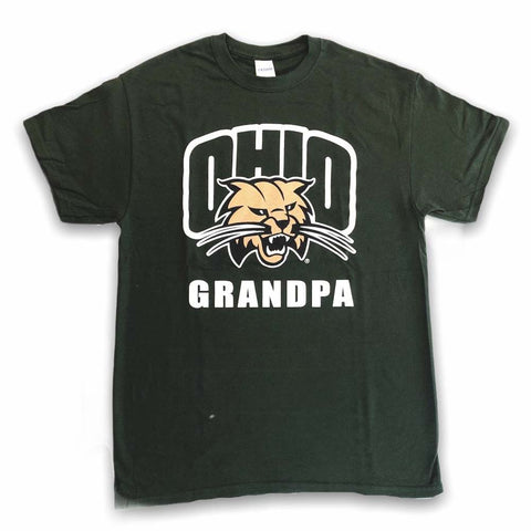 Ohio Bobcats Grandpa Attack Cat Forest Green T-Shirt