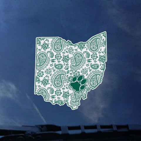 Ohio Bobcats State Paw Print Decal