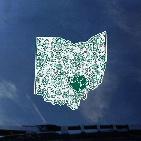 Ohio Bobcats State Paw Print Decal