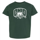 Ohio Bobcats Toddler 1-Color Attack Cat Distressed Forest Green T-Shirt