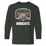 Ohio Bobcats Youth Attack Cat Forest Green Long-Sleeve T-Shirt