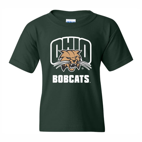 Ohio Bobcats Youth Attack Cat Forest Green T-Shirt